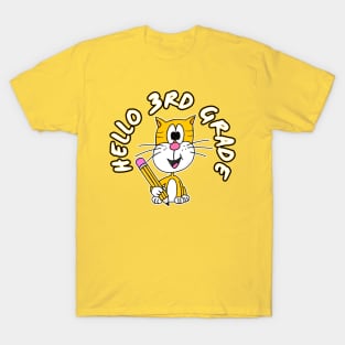 Hello 3rd Grade Cat Back To School 2022 T-Shirt